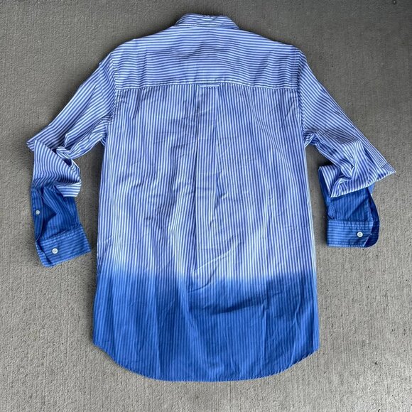 NWT Stella McCartney Gradient Stripe Button Shirt Blue Size 40 / 8 - Picture 4 of 5